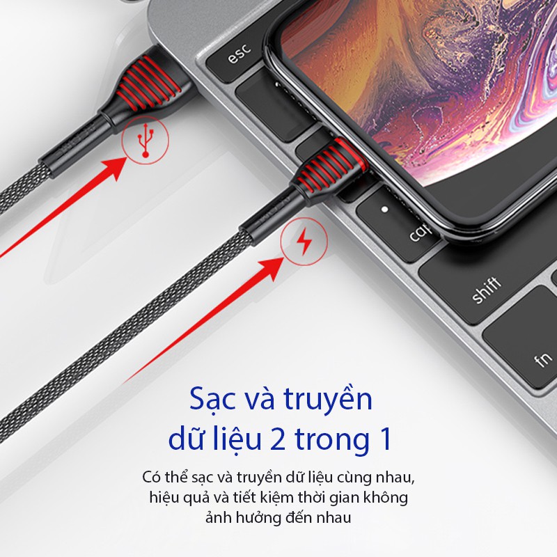 Cáp Sạc Nhanh ACOME ASL SM SC Cáp Dù Bền Chắc 100cm Tương Thích Với Các Dòng iOs Android Iphone Samsung Oppo Xiaomi