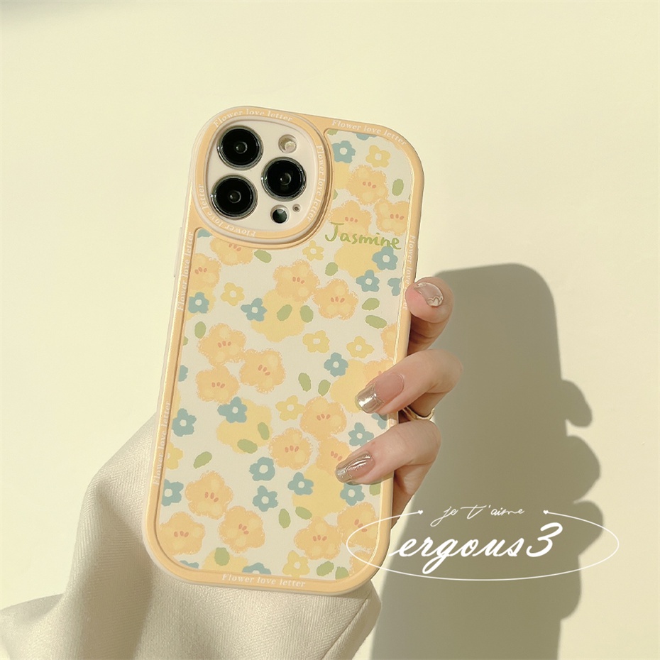 Ốp Điện Thoại In Họa Tiết Hoa Vàng Cho iPhone 13 12 11 Pro Max X XR XS Max SE 2020 8 7 Plus