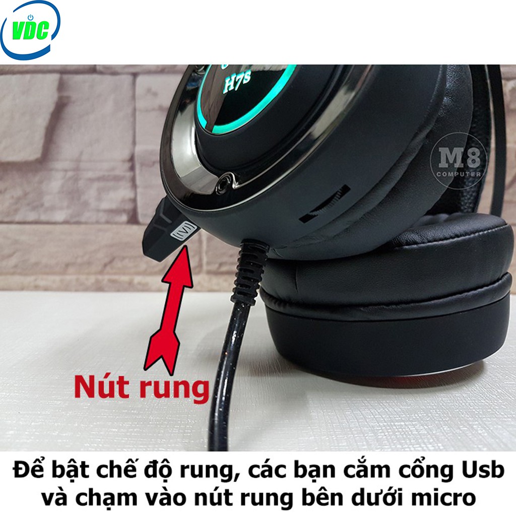 Tai nghe chụp tai chuyên game GNET H7S rung, cảm ứng, led 7 màu dành cho game thủ