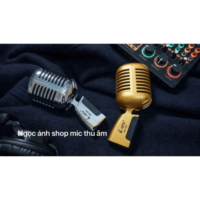 Micro cổ điển Ami MS-007 cao cấp - Micro Thu Âm karaoke phong cách sân khấu vintage (cổ điển)