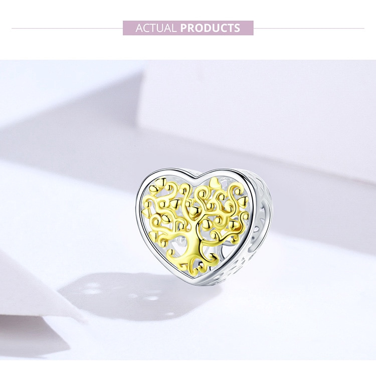 Hạt Charm Bamoer Bạc 925 Hình Trái Tim Xinh Xắn Dùng Làm Trang Sức Thủ Công
