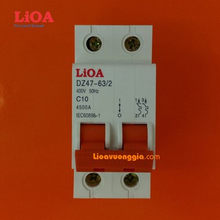 Cầu dao tự động (APTOMAT) LiOA 10A loại 2 cực - MCB2010-4.5
