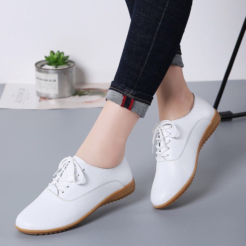 【bán như tôm tươi】Giày da bò làm thủ công thời trang cho nữ Giày phẳng Giày da nữ màu đen Giày nữ đi làm giày đi lại của phụ nữ | BigBuy360 - bigbuy360.vn