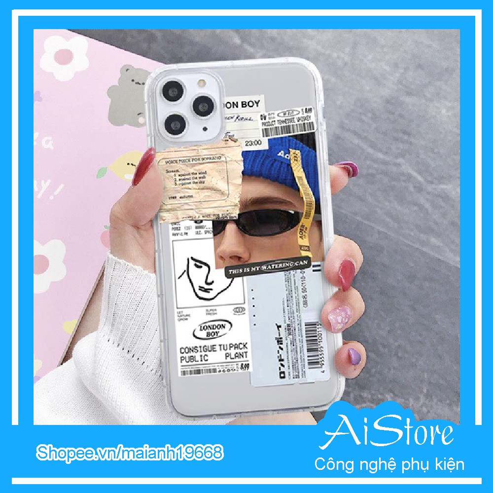 Ốp lưng iphone Boy London chống sốc trong suốt bảo vệ camera 13 pro max 11 12 promax mini 6 6s 7 8 plus x xr x