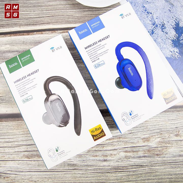 Tai Nghe Bluetooth Nhét Tai Hoco E26 Plus V5.0. Tai Nghe E26 Plus Móc Tai, Đệm Tai Bằng Cao Su. Bảo Hành 12 Tháng