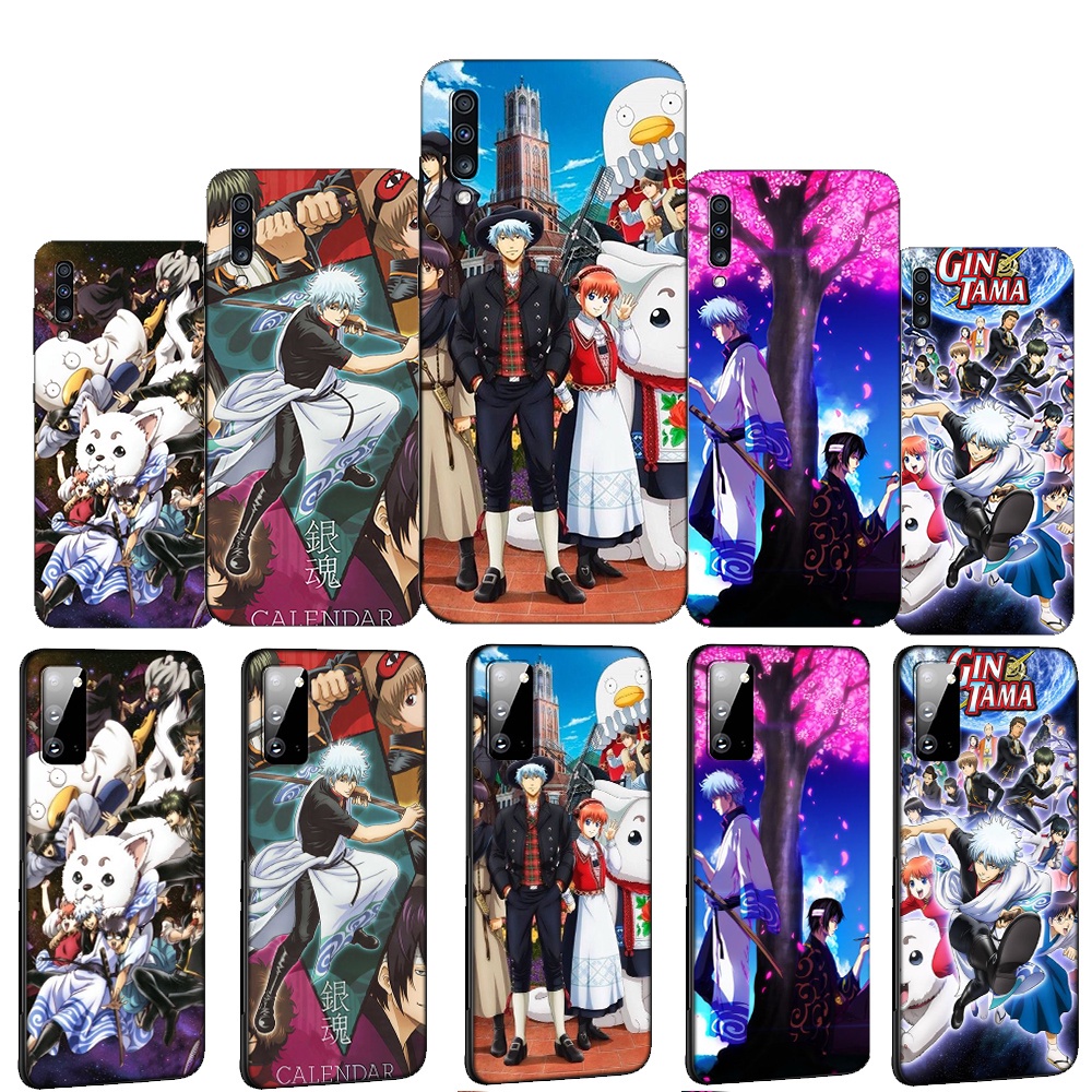 Ốp điện thoại silicon dẻo đen hình hoạt hình gintama cho Samsung Galaxy A10 A10S A20 A20S A20E A30 A30S A40 A40S