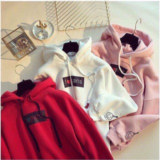 Áo khoác nỉ hoodie i love paris