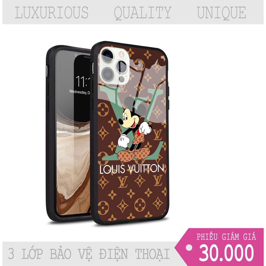 Ốp lưng iphone cao cấp Louis Vuitton Mickey cho 14 13 pro max 12 pro max mini 6 s plus 7 8 plus X r s max 11 pro max
