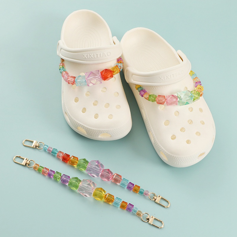 1 Mặt Charm Dây Xích Kim Loại Đính Đá Trang Trí Giày Thể Thao Tái Sử Dụng Được DIY 1 pcs