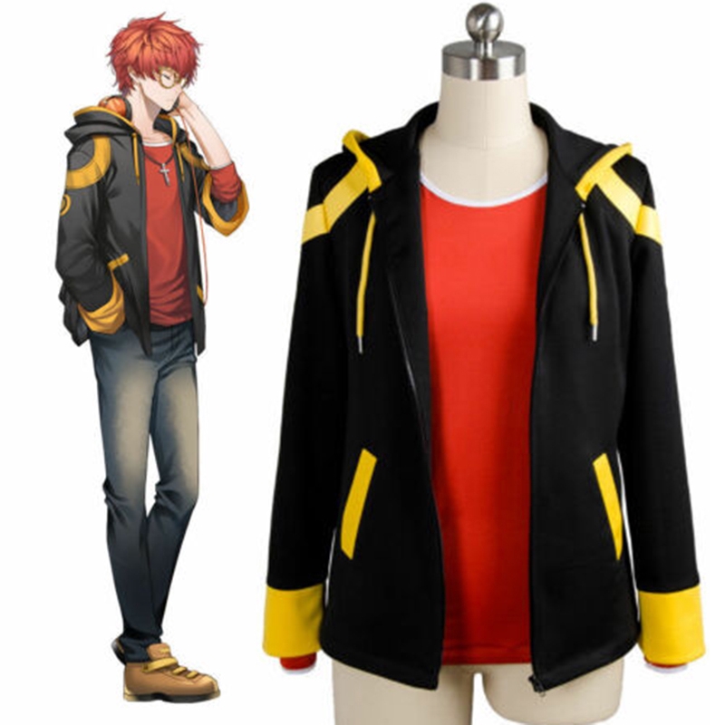 Áo khoác có nón trùm & khóa kéo kiểu nhân vật 707 trong Mystic Messenger