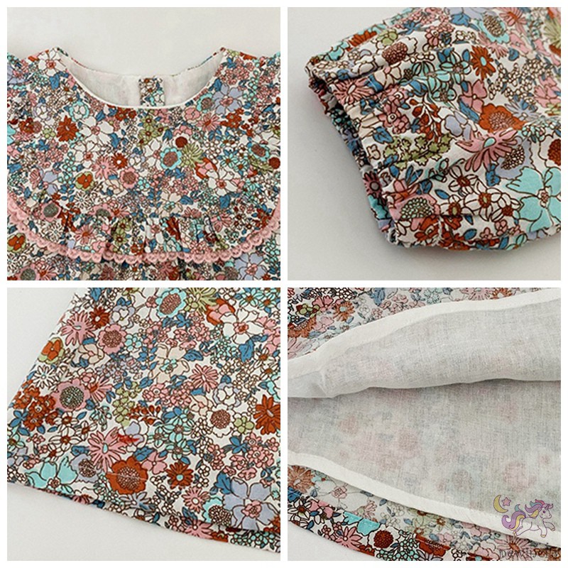 Đầm Công Chúa In Hoa Kiểu Hàn Quốc Thời Trang Mùa Thu Cho Bé Gái