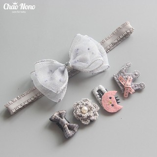 Set băng đô kẹp tóc bé gái 5 món (nhiều mẫu)