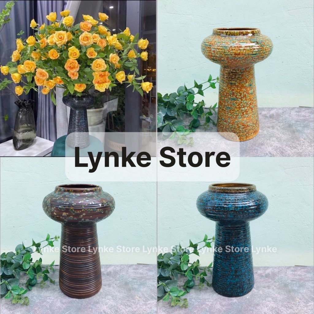Bình Hoa Lọ Hoa Dáng Búp Bê Nhiều Mẫu Cắm Sen Ly Loa Kèn Đẹp - Gốm Sứ Bát Tràng - Lynke Store