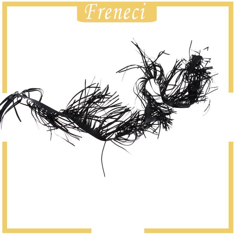 Dải Dây Tua Rua Màu Đen Giả Da 1 Yard Dùng Trang Trí Quần Áo DIY