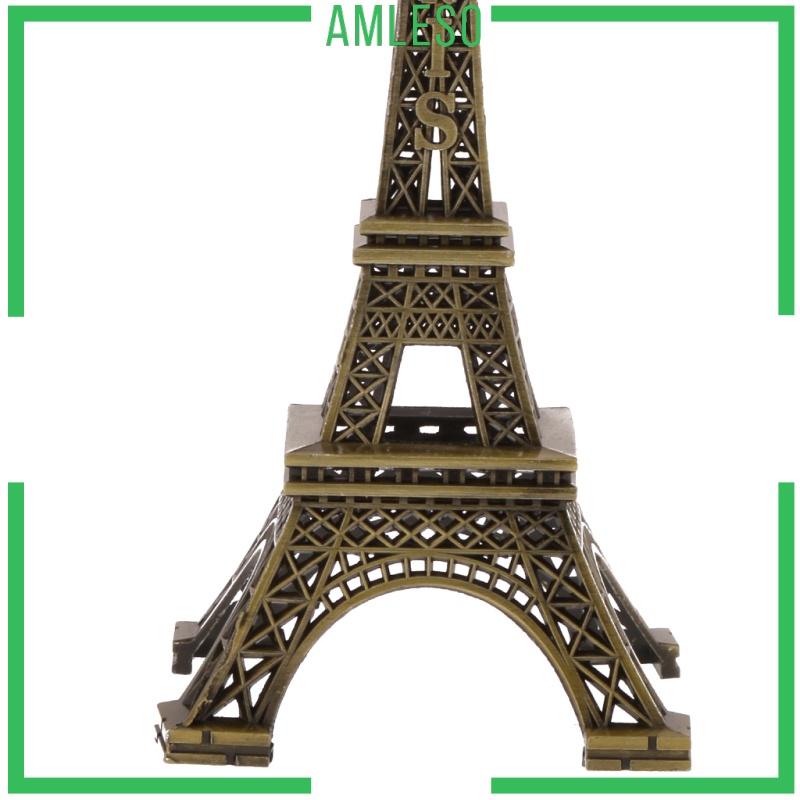 [AMLESO]Retro Alloy Bronze Tone Paris Eiffel Tower Figurine Statue Model Decor