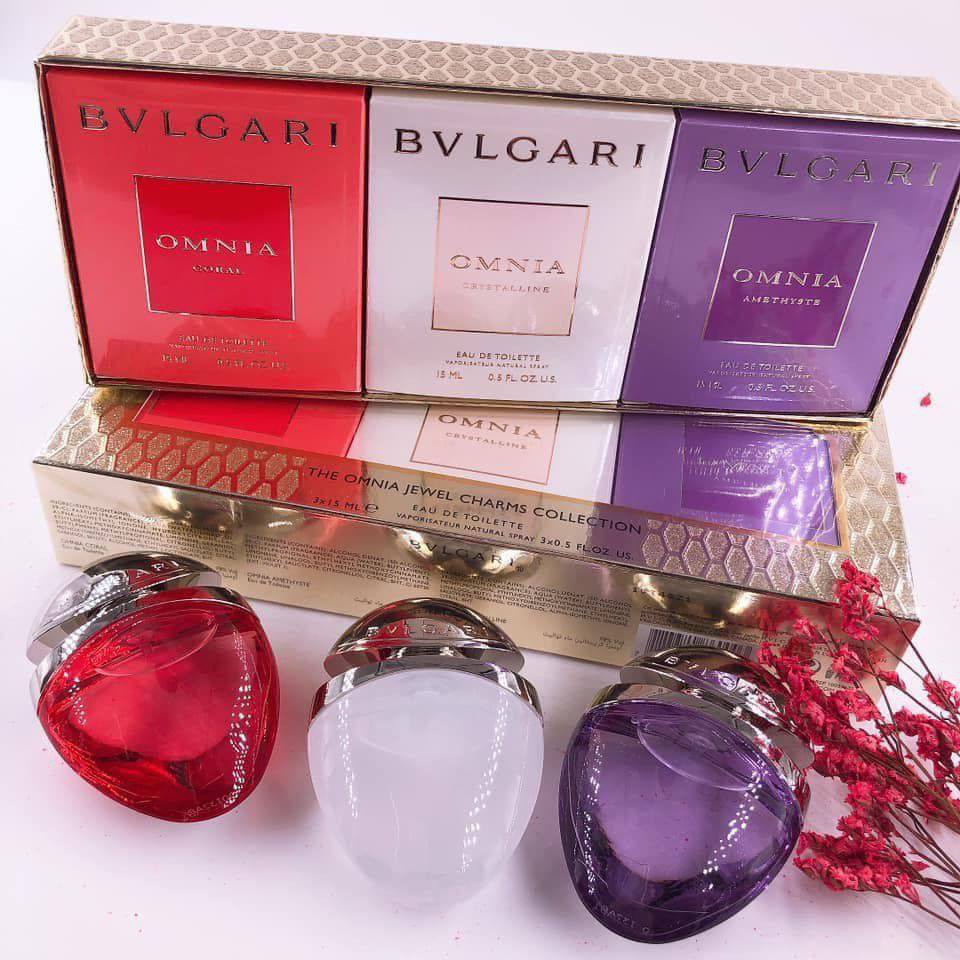 Bộ nước hoa nữ gift set Bvlgari Omnia Jewel Charms Collection 3x15ml