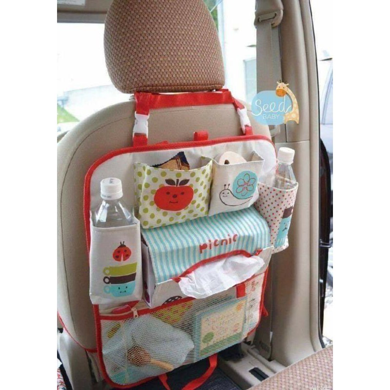 Túi treo đồ sau ghế oto - Giá treo đồ trên oto đựng đồ dùng cho bé hàng xuất Nhật - SEED BABY