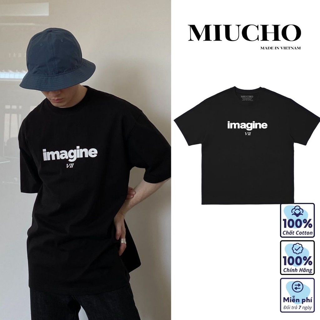 Áo phông nữ form rộng tay lỡ unisex đẹp, áo thun nữ form rộng tay lỡ unisex cotton hàn quốc AT063 Miucho basic tee