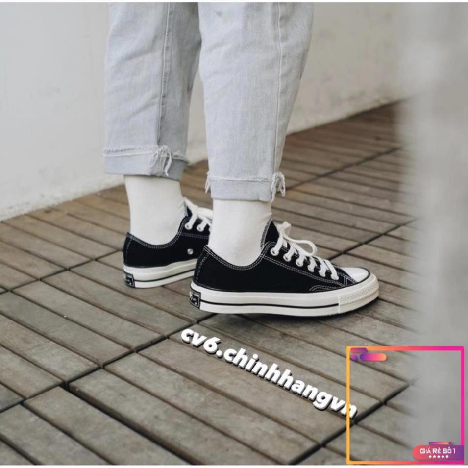 [free] ( 𝙃𝙖̀𝙣𝙜 𝙍𝙚𝙖𝙡 ) Giày Conversse Chuck70s Black/Egret Thấp Cổ -p1 -V1