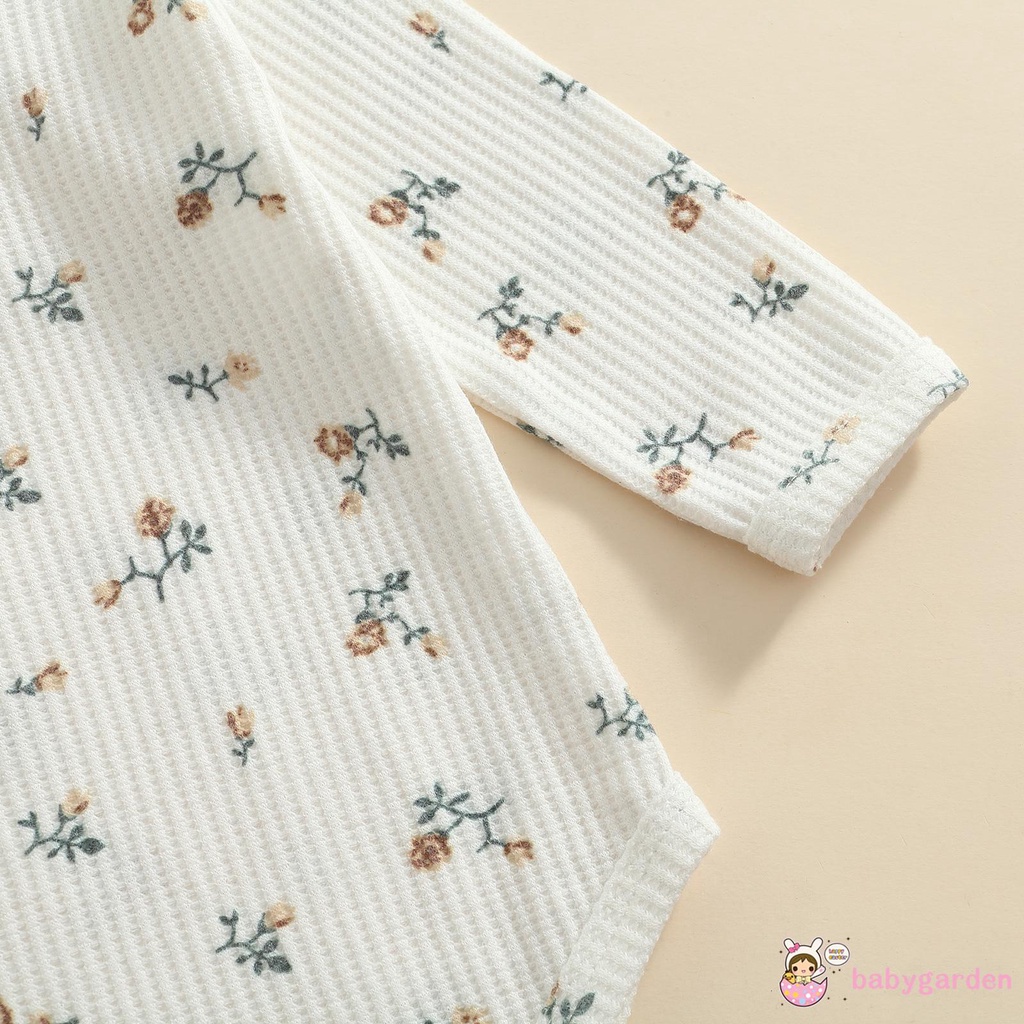 Áo Liền Quần Tam Giác Tay Dài Cổ Cao In Hoa Thời Trang Cho Bé Gái