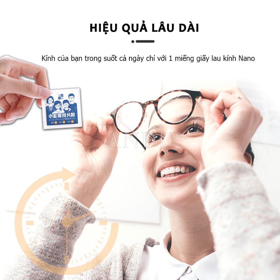 Hộp 100 Miếng Lau Kính Nano Chống Hơi Nước, Khăn Lau Kính Nano Chống Bán Hơi Nước, Bụi Bẩn Trên Kính, Điện Thoại