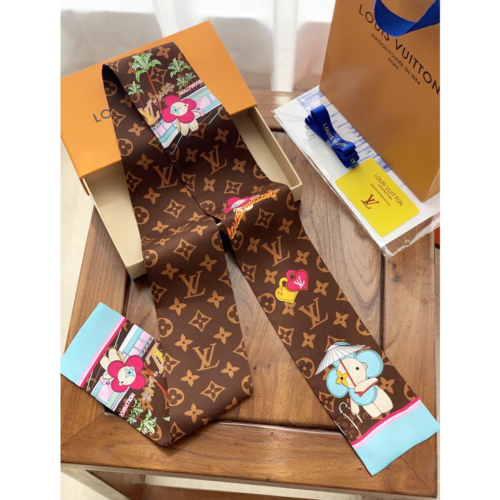 Khăn Quàng Cổ / Xách Tay Bằng Ruy Băng Lụa Họa Tiết Linh Vật Thời Trang 2022 Cho Nữ