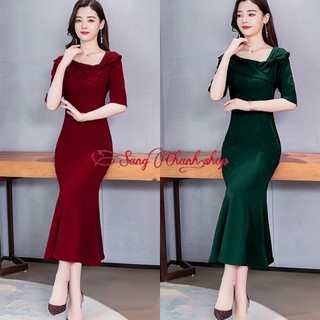 Đầm Ôm Đuôi Cá Đính Nơ Quyến Rũ