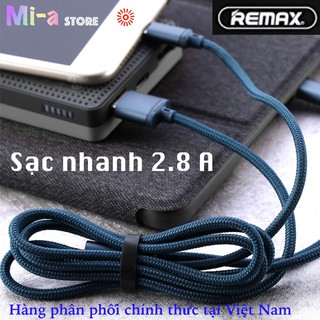 Dây Cáp sạc nhanh REMAX USB 3 đầu tốc độ 2.8 A chuẩn iphone micro type C