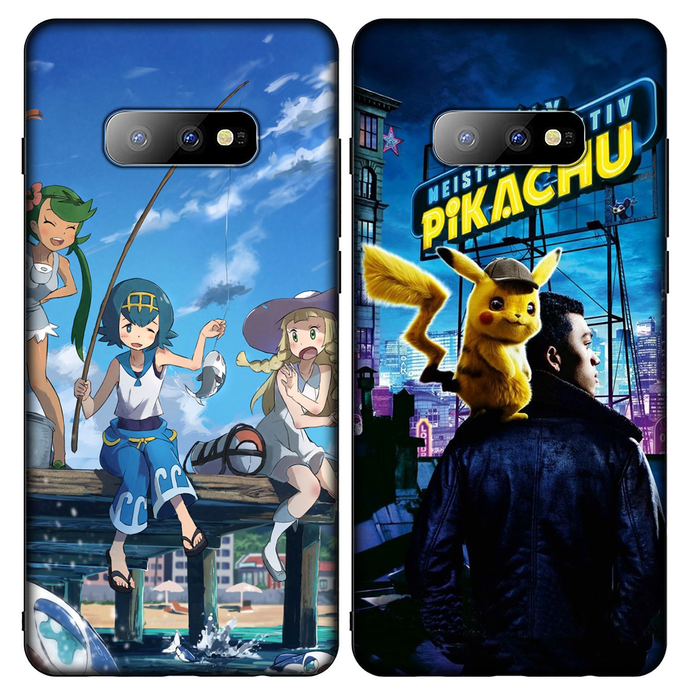 Soft Silicone Samsung Galaxy A9 A8 A7 A6 Plus 2018 S7 Edge M31 A21S Phone Case Pokémon Detective Pikachu cute Casing