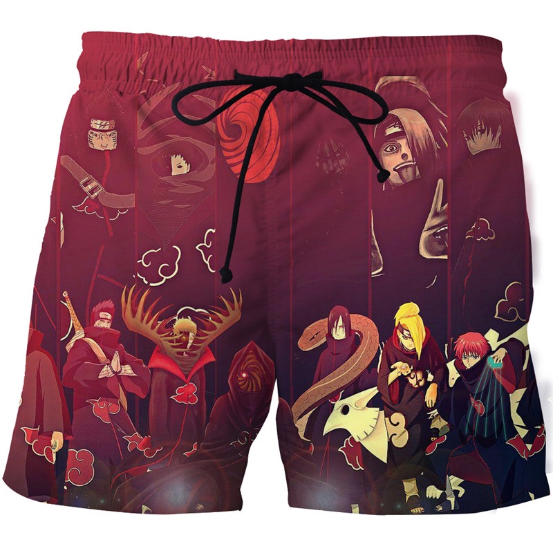 Quần Short Nam Họa Tiết Akatsuki 3D Thời Trang