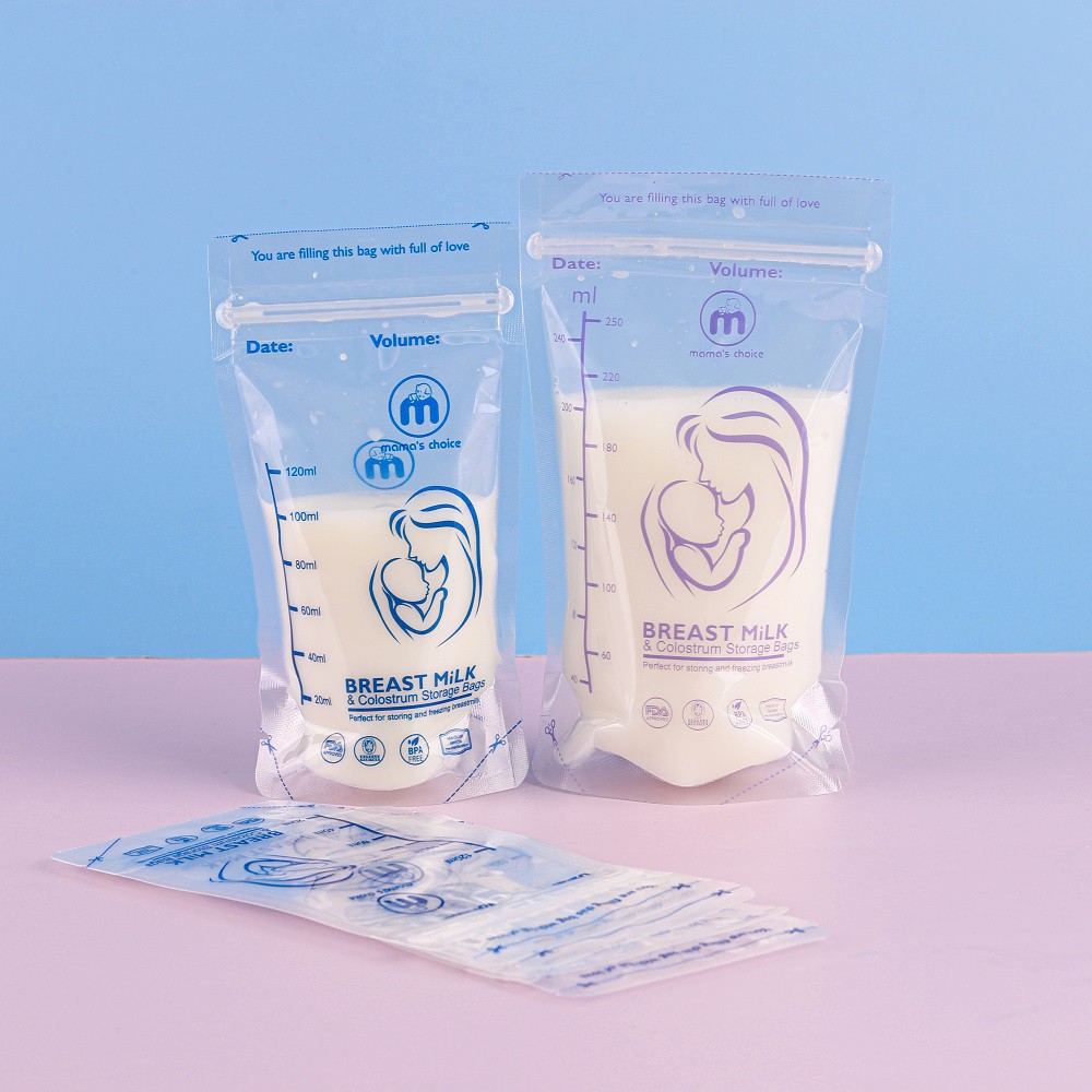 Hộp 30 túi trư sữa, túi đựng sữa mẹ MAMA'S CHOICE 120ML 100% không BPA và DEHP
