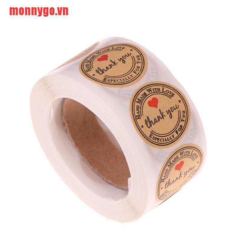 [monnygo]500 thank you stickers mini diy craft red heart round gift lable w