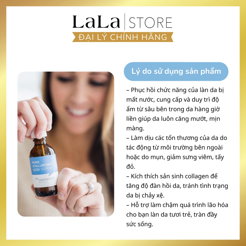 Tinh Chất Dưỡng Ẩm Cosmedica - Pure Hyaluronic Acid Serum 30ml