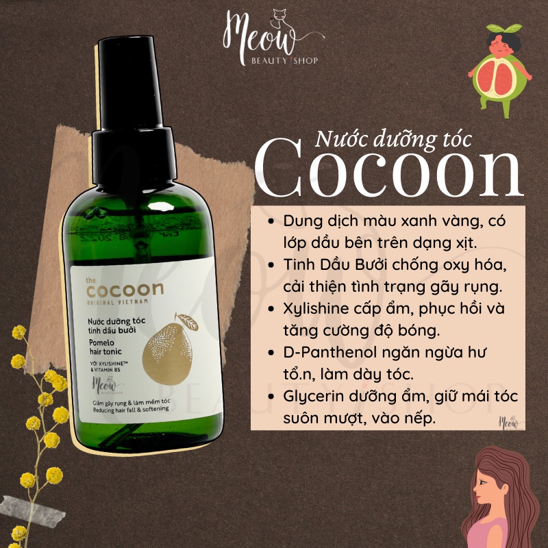 Nước dưỡng tóc tinh dầu bưởi Cocoon 140ml