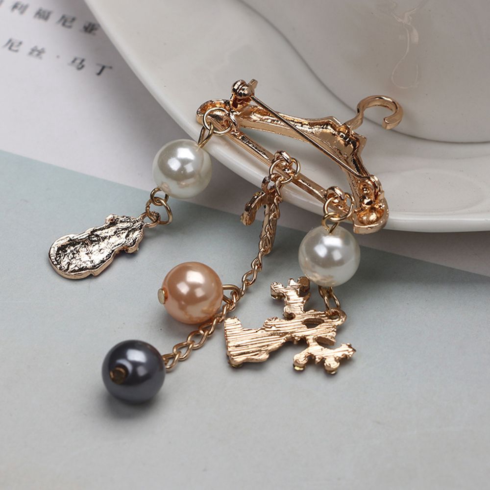 Huy hiệu cài áo tráng men đính ngọc trai giả hình người tuyết tuần lộc quà tặng dịp sinh nhật Giáng sinh cho nữ