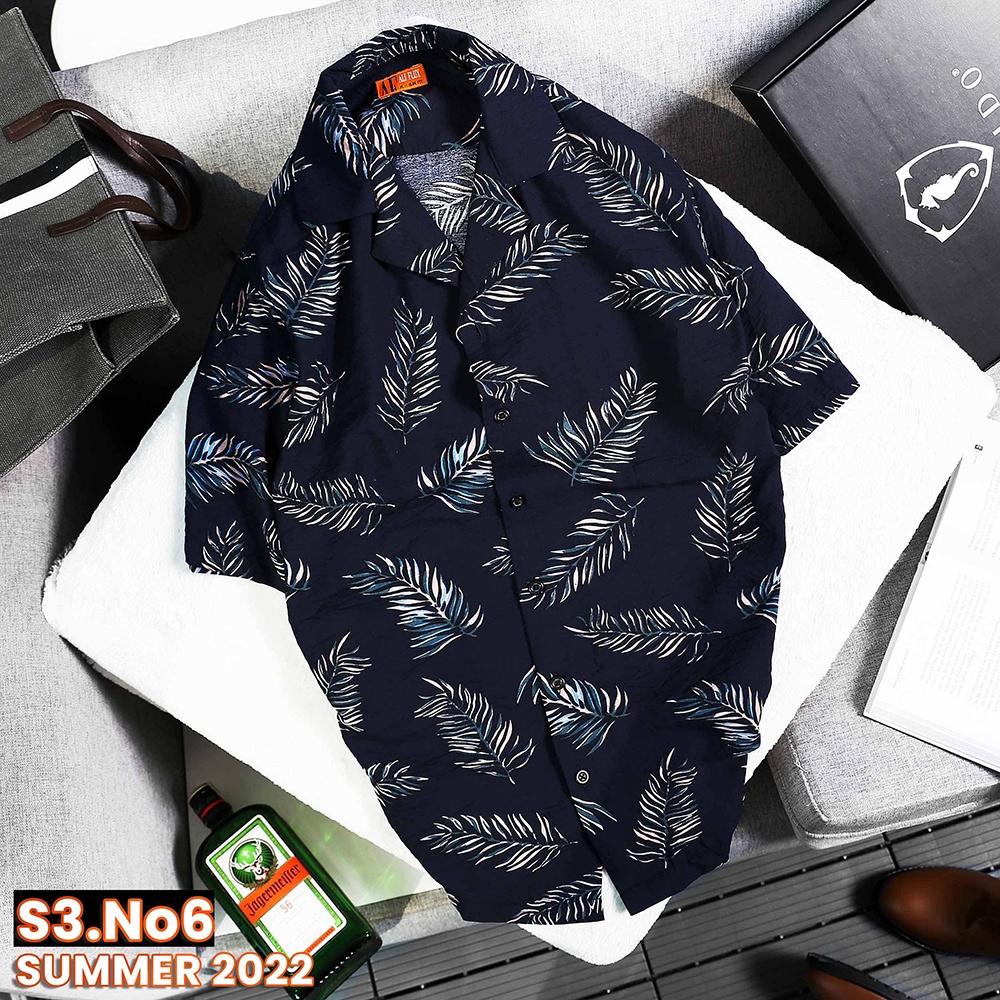 Áo Sơ Mi Cộc Tay Hoa Lá Nhiệt Đới Aliflux Chất Đũi Lụa Mùa Hè Mềm Mát Mặc Đôi, Mặc Nhóm - POLIDO Store