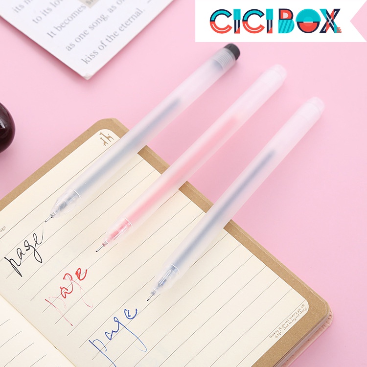 Bút gel basic RESUN nhiều màu, Bút bi nước văn phòng mực gel tiện lợi CICIBOX