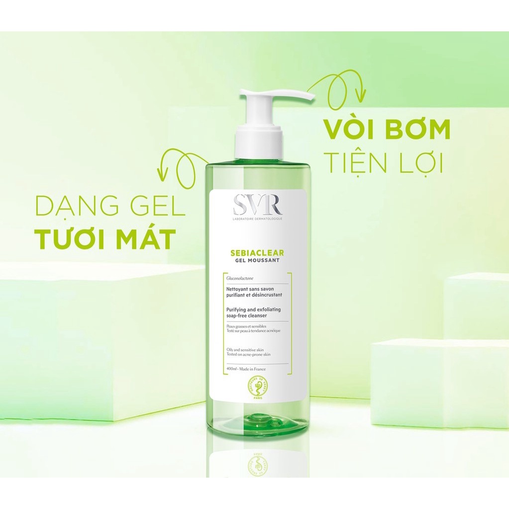 Sữa rửa mặt cho da dầu mụn SVR Sebiaclear Gel Moussant 400ml | BigBuy360 - bigbuy360.vn