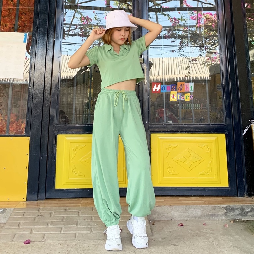 Quần Jogger Basic Pant Ulzzang Unisex Jogger Trơn Bo Lai Xanh Bơ - MM