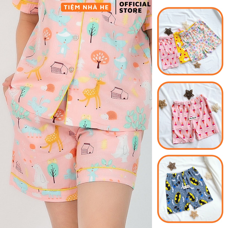 Quần Đùi Cho Bé Trai Gái Mặc Ở Nhà Size Phù Hợp Trẻ Em Từ 1 2 3 4 5 Tuổi Chất Cotton Mềm Mịn