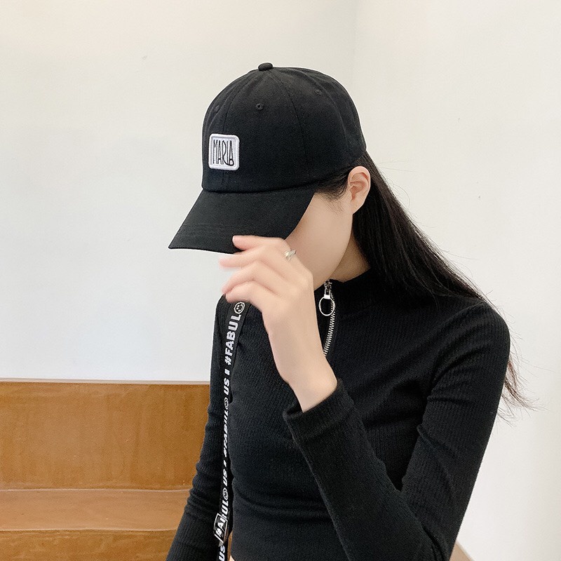 Mũ lưỡi trai nữ Nón kết thêu chữ Maria chất cotton cao cấp form unisex nam nữ