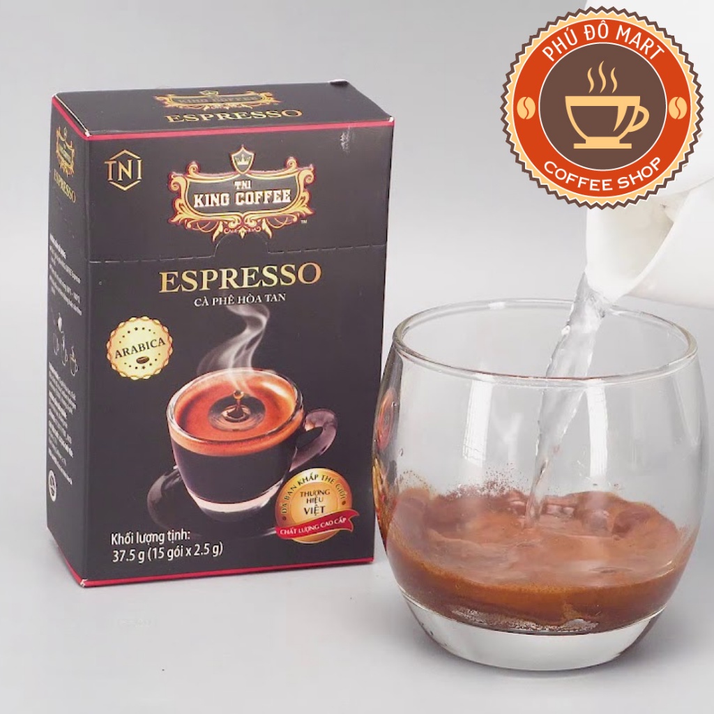 Cà Phê Đen Hòa Tan Espresso KING COFFEE - Hộp 15 gói x 2.5g