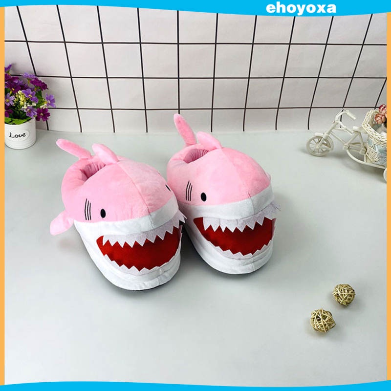 Dép Đi Trong Nhà Hình Cá Mập Phối Lông Dày Mềm Mại Thoải Mái Dễ Thương Cho Cặp Đôi Vào Mùa Đông