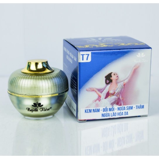 kem nám Bạch Tiên T7 xóa đồi mồi ngừa sạm thâm lão hóa da màu vàng 8g