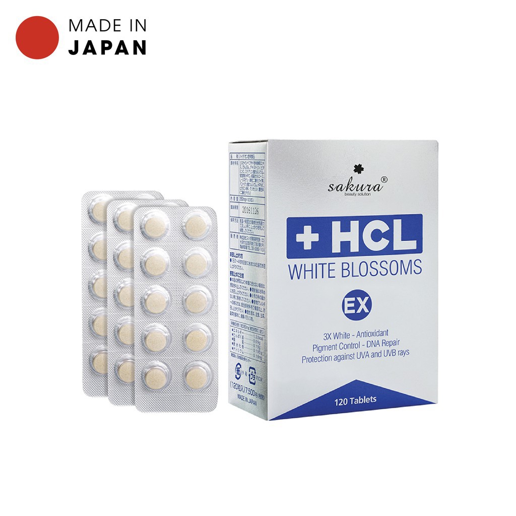 Viên Uống Giảm Sạm Nám Trắng Da HCL White Blossoms EX
