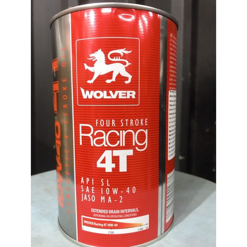 Dầu nhớt WOLVER RACING 4T 10W40 Nhập Khẩu Sản Xuất Đức API SL, JASO MA2, 1 lít