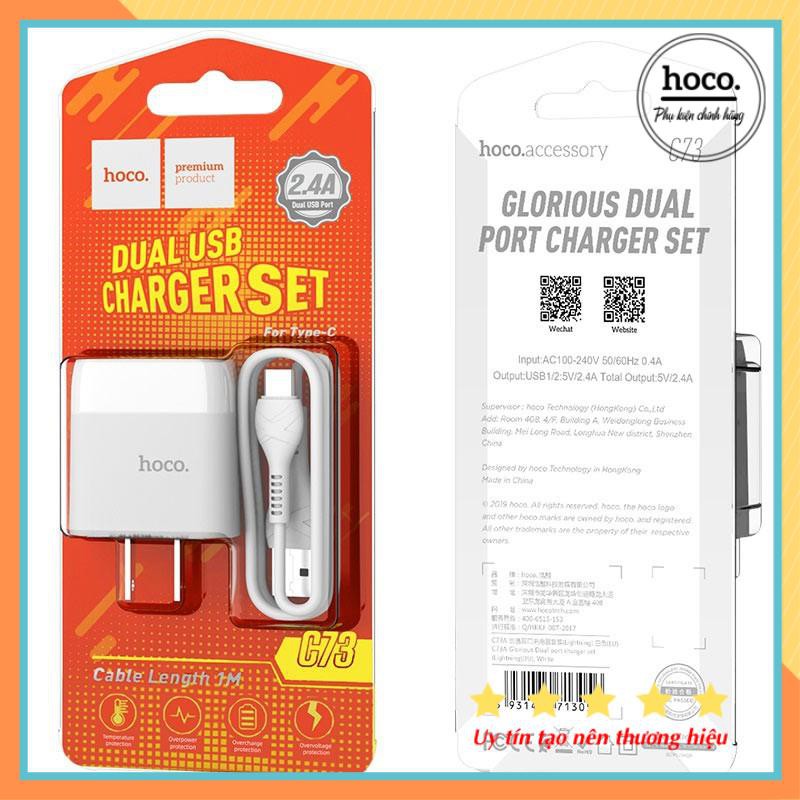 Bộ Sạc Nhanh Dành Cho Iphone - Android Hoco  C73 Chính Hãng - Bảo Hành 12 Tháng