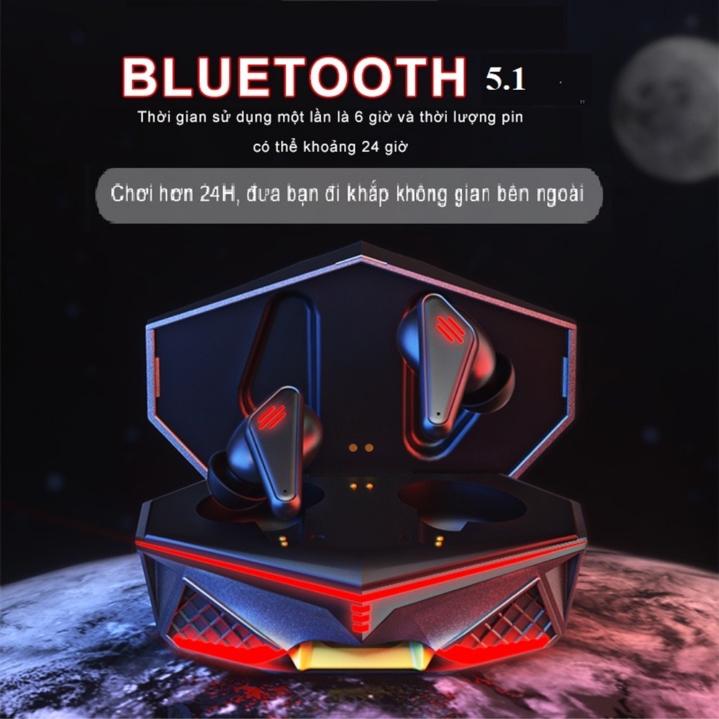 Tai nghe không dây gaming bluetooth Dogitek K98 ANC 2022 thiết kế gaming thể thao
