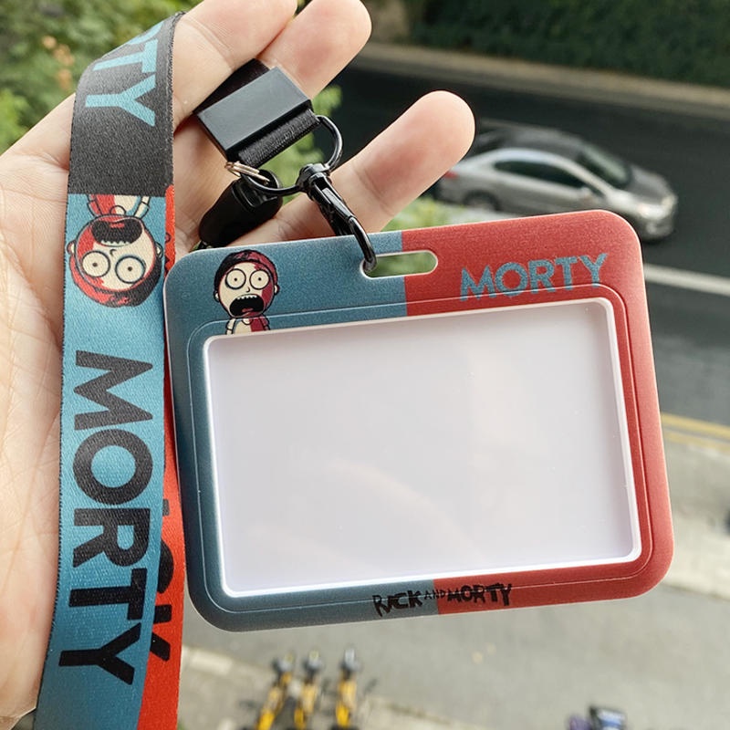 Vỏ Bảo Vệ Thẻ Đi Học / Xe Buýt Hình Rick Và Morty Vui Nhộn Kèm Dây Đeo Cổ Tiện Dụng