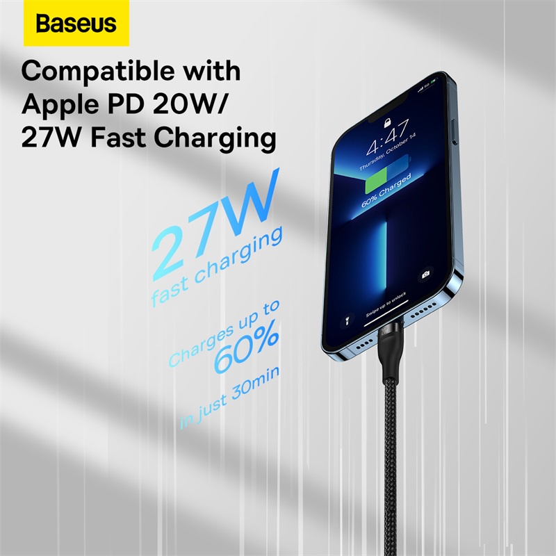 Dây Cáp Sạc Nhanh Baseus 3 Trong 1 PD 100W Cho iPhone 12 Pro Max Samsung Xiaomi Huawei